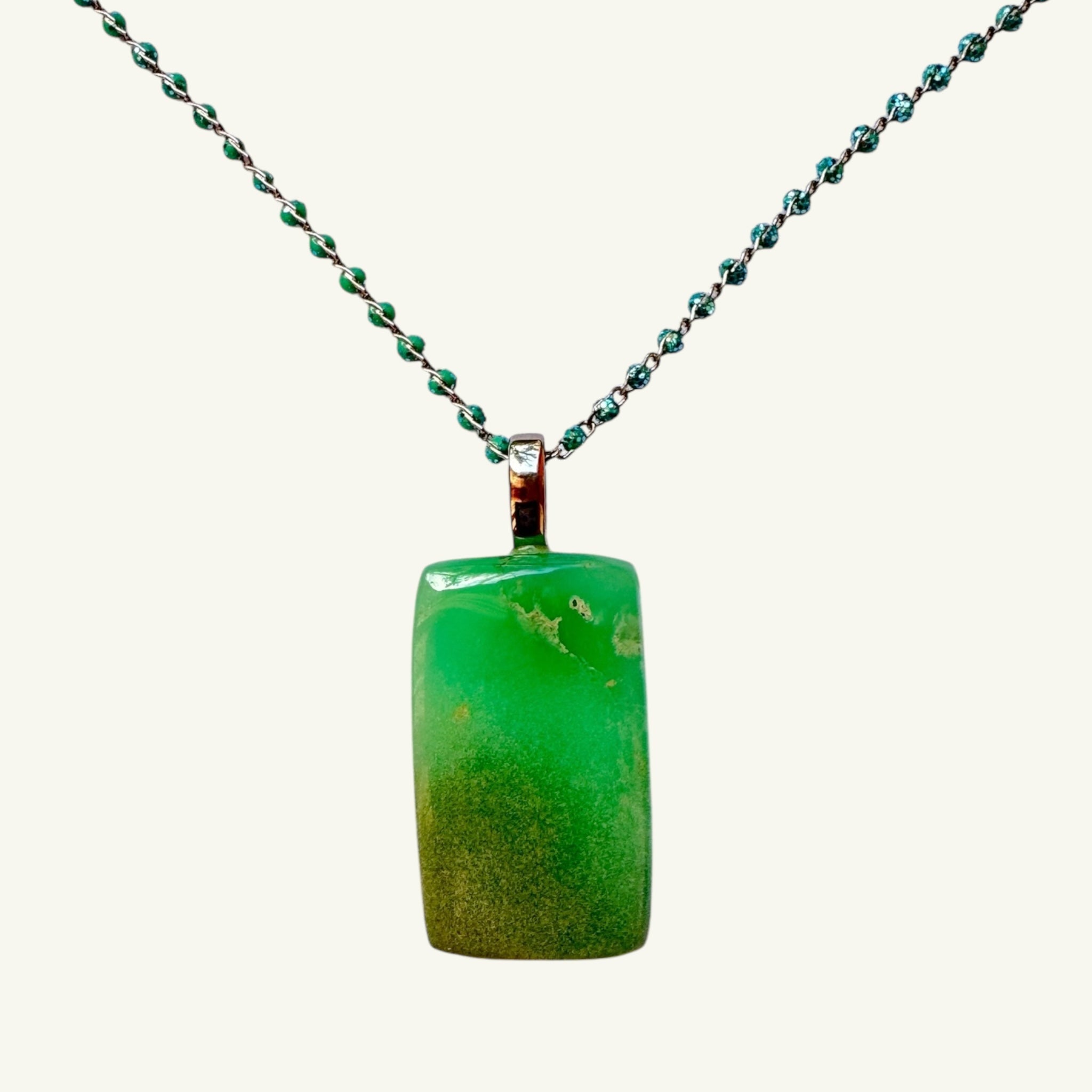 Collana crisoprasio 33x19 mm Sharifa Crystals